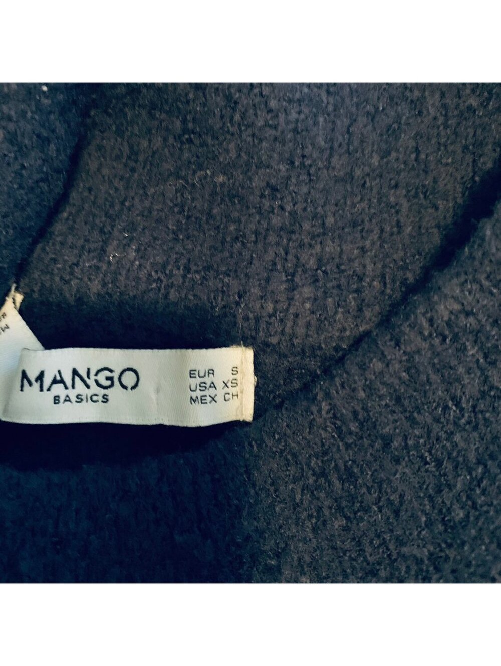 Mango W2K Basics Navy Blue Turtleneck Sweater Red and White Stripes, Size XS - Picture 6 of 7